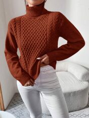 Акція на Светр жіночий SHEIN GD-00194525 XS Коричневий від Rozetka