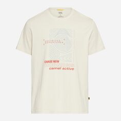 Акція на Футболка бавовняна довга чоловіча Camel Active T-Shirt 1/2 Arm 409700-5T02-16 2XL Бежева з принтом від Rozetka