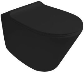 Акція на Унітаз підвісний Simas Gambassi GA18/F85/GA004 Rimless чорний матовий із сидінням Soft Close дюропласт від Rozetka