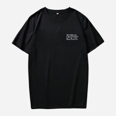Акція на Футболка довга чоловіча SHEIN GD-00157856 L Чорна від Rozetka