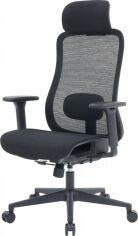 Акція на Крісло комп'ютерне OfficePro Wave OC670-B-B-B Black від Rozetka