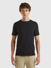 Акція на Футболка бавовняна довга чоловіча United Colors of Benetton 3U53J1F15-100 L Чорна від Rozetka