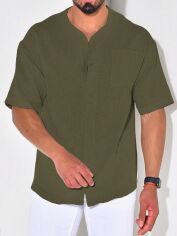 Акція на Сорочка літня чоловіча SHEIN GD-00165218 L Зелена від Rozetka