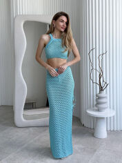 Акція на Пляжный костюм Chloe топ и юбка Art Knit тиффани S від Podushka