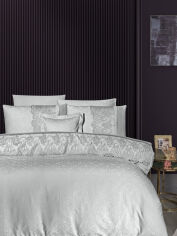 Акція на Постельное белье Hillary grey VIP Moonlight satin First choice Двуспальный евро комплект від Podushka