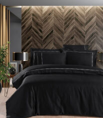 Акція на Постельное белье Claudio black VIP Moonlight satin First choice Двуспальный евро комплект від Podushka
