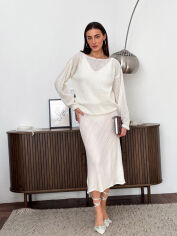 Акція на Джемпер вязаный Soft Art Knit молочный L/XL від Podushka