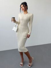 Акція на Сукня осіння жіноча SHEIN GD-00194365 M Кремова від Rozetka