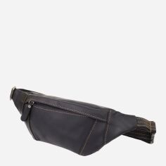 Акція на Сумка на пояс бананка чоловіча з натуральної шкіри Shvigel leather-23120 Чорна від Rozetka