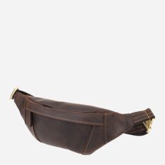 Акція на Сумка на пояс бананка чоловіча з натуральної шкіри Shvigel leather-23121 Коричнева від Rozetka