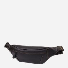 Акція на Сумка на пояс бананка чоловіча з натуральної шкіри Shvigel leather-23125 Чорна від Rozetka
