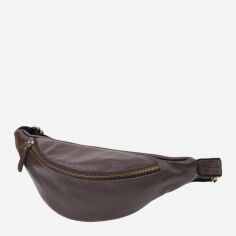 Акція на Сумка на пояс бананка чоловіча з натуральної шкіри Shvigel leather-23146 Коричнева від Rozetka
