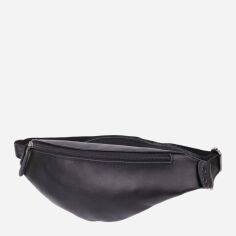Акція на Сумка на пояс бананка чоловіча з натуральної шкіри Shvigel leather-23134 Чорна від Rozetka