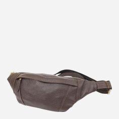 Акція на Сумка на пояс бананка чоловіча з натуральної шкіри Shvigel leather-23128 Коричнева від Rozetka