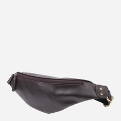 Акція на Сумка на пояс бананка чоловіча з натуральної шкіри Shvigel leather-23135 Коричнева від Rozetka