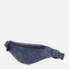 Акція на Сумка на пояс бананка чоловіча з натуральної шкіри Shvigel leather-23132 Синя від Rozetka