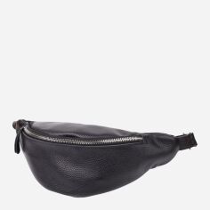 Акція на Сумка на пояс бананка чоловіча з натуральної шкіри Shvigel leather-23145 Чорна від Rozetka