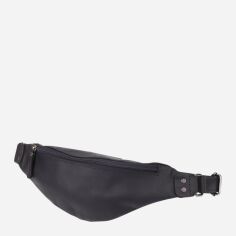 Акція на Сумка на пояс бананка чоловіча з натуральної шкіри Shvigel leather-23129 Чорна від Rozetka