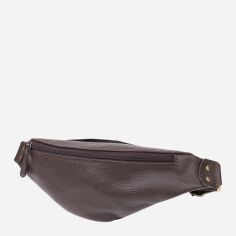Акція на Сумка на пояс бананка чоловіча з натуральної шкіри Shvigel leather-23137 Коричнева від Rozetka