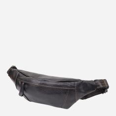 Акція на Сумка на пояс бананка чоловіча з натуральної шкіри Shvigel leather-23127 Чорна від Rozetka
