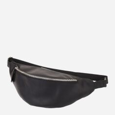 Акція на Сумка на пояс бананка чоловіча з натуральної шкіри Shvigel leather-23138 Чорна від Rozetka