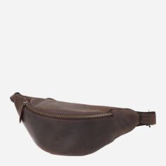 Акція на Сумка на пояс бананка чоловіча з натуральної шкіри Shvigel leather-23139 Коричнева від Rozetka