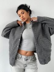 Акція на Куртка демісезонна жіноча SHEIN GD-00206107 L Світло-сіра від Rozetka