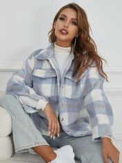 Акція на Куртка жіноча демісезонна SHEIN GD-00201621 XL Сіра з блакитним від Rozetka