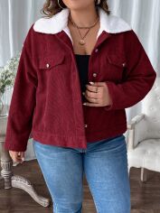 Акція на Куртка жіноча демісезонна SHEIN GD-00205149 1XL Бордова від Rozetka