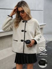 Акція на Куртка жіноча демісезонна SHEIN GD-00205509 M Кремова від Rozetka