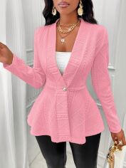 Акція на Жіночий піджак SHEIN GD-00226429 XL Рожевий від Rozetka