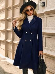 Акція на Пальто жіноче SHEIN GD-00204845 XS Темно-синє від Rozetka