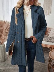 Акція на Жіноче пальто SHEIN GD-00208184 M Синє від Rozetka