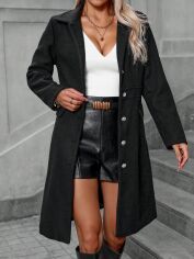 Акція на Жіноче пальто SHEIN GD-00202877 XL Чорне від Rozetka