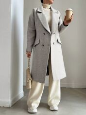 Акція на Жіноче пальто SHEIN GD-00201188 XL Сіре від Rozetka