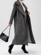 Акція на Жіноче пальто SHEIN GD-00201476 L Темно-сіре від Rozetka