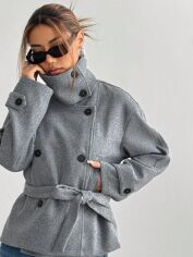 Акція на Пальто жіноче SHEIN GD-00204321 M Сіре від Rozetka