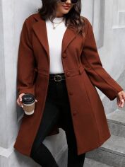 Акція на Пальто жіноче SHEIN GD-00205098 2XL Коричневе від Rozetka
