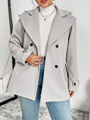 Акція на Пальто жіноче SHEIN GD-00208544 3XL Світло-сіре від Rozetka