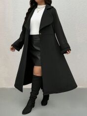 Акція на Пальто жіноче SHEIN GD-00205116 4XL Чорне від Rozetka