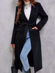 Акція на Жіноче пальто SHEIN GD-00203680 XL Чорне від Rozetka