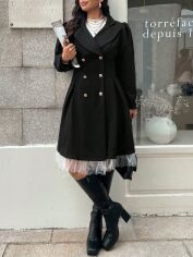 Акція на Пальто жіноче SHEIN GD-00204596 4XL Чорне від Rozetka