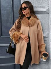 Акція на Жіноче пальто SHEIN GD-00205848 S Хакі від Rozetka