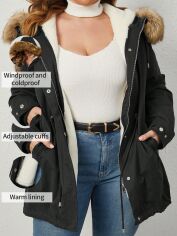 Акція на Куртка зимова жіноча SHEIN GD-00193273 3XL Чорна від Rozetka