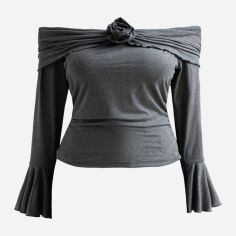 Акція на Топ жіночий SHEIN GD-00193252 1XL Темно-сірий від Rozetka