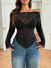 Акція на Топ жіночий SHEIN GD-00223471 2XL Чорний від Rozetka