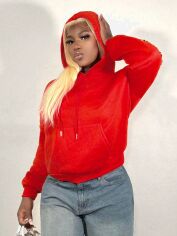 Акція на Худі жіноче SHEIN GD-00206481 XL Червоне від Rozetka
