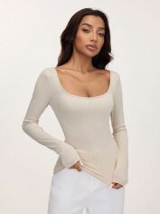 Акція на Жіночий лонгслів SHEIN GD-00193175 L Жовтий від Rozetka
