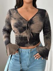 Акція на Жіночий лонгслів SHEIN GD-00219613 0XL Коричневий від Rozetka