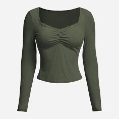 Акція на Жіночий лонгслів SHEIN GD-00225106 4XL Зелений від Rozetka